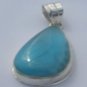 authentic blue larimar pendant in silver 925