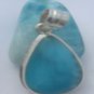 authentic blue larimar pendant in silver 925