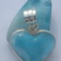 Heart larimar pendant sterling silver
