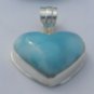 Heart larimar pendant sterling silver
