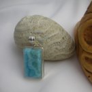rectangular larimar pendant in sterlinsilver 925