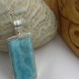 rectangular larimar pendant in sterlinsilver 925