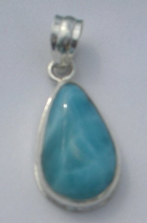 Droptear larimar pendant sterling silver 925.