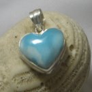 Heart larimar pendant sterling silver