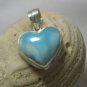 Heart larimar pendant sterling silver