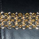 Silver and Gold Chain Mail Bracelet