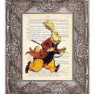 The White Rabbit From Alice In Wonderland Illustration On Vintage 1846 Book Page