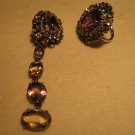purple sun earing and ring set