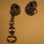 purple sun earing and ring set