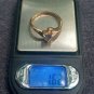 10K Yellow Gold Aquamarine Heart Prong Set Ring Size 6 1/2 6.5 1.62 Grams