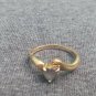 10K Yellow Gold Aquamarine Heart Prong Set Ring Size 6 1/2 6.5 1.62 Grams