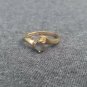 10K Yellow Gold Aquamarine Heart Prong Set Ring Size 6 1/2 6.5 1.62 Grams
