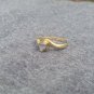 10K Yellow Gold Aquamarine Heart Prong Set Ring Size 6 1/2 6.5 1.62 Grams