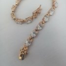 925 Sterling Silver Vermeil Clear Stone CZ? Topaz? Tennis Bracelet Vintage