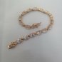 925 Sterling Silver Vermeil Clear Stone CZ? Topaz? Tennis Bracelet Vintage