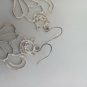 Cat Kitten Fancy Elegant Wire Sterling Silver 925 Pierced Dangle Vtg Earrings