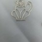 Cat Kitten Fancy Elegant Wire Sterling Silver 925 Pierced Dangle Vtg Earrings