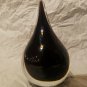 Glass Tear Drop Paperweight by F.M Ronneby Signed Rare Vintage Swedish Art Black