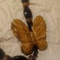OOAK Jasper Carved Butterfly Stone Necklace 925 Sterling Silver Clasp Handmade