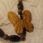 OOAK Jasper Carved Butterfly Stone Necklace 925 Sterling Silver Clasp Handmade