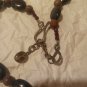 OOAK Jasper Carved Butterfly Stone Necklace 925 Sterling Silver Clasp Handmade