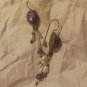 Vintage Sterling 925 Southwestern Dangle Earrings Pearls Purple Stone Signed OT