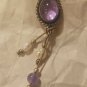 Vintage Sterling 925 Southwestern Dangle Earrings Pearls Purple Stone Signed OT