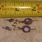 Vintage Sterling 925 Southwestern Dangle Earrings Pearls Purple Stone Signed OT