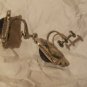 Vintage Mexico Sterling Onyx? Earrings Screw-Back Marked Silver 20s-40s