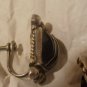 Vintage Mexico Sterling Onyx? Earrings Screw-Back Marked Silver 20s-40s