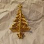 Vintage Gold Tone Rhinestone Christmas Tree Pin Brooch Bugbee & Niles New Ornate