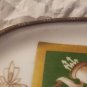 Antique/Vtg France Hand Painted Trinket Dish Brass or Bronze Trim Bowl 5" x 3"
