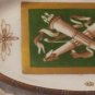 Antique/Vtg France Hand Painted Trinket Dish Brass or Bronze Trim Bowl 5" x 3"