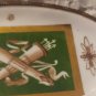 Antique/Vtg France Hand Painted Trinket Dish Brass or Bronze Trim Bowl 5" x 3"
