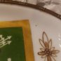 Antique/Vtg France Hand Painted Trinket Dish Brass or Bronze Trim Bowl 5" x 3"
