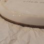 Antique/Vtg France Hand Painted Trinket Dish Brass or Bronze Trim Bowl 5" x 3"