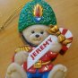 Christmas Teddy Bear Jeremy Ornament 3" Plastic Soldier Fully Molded NLD 1998