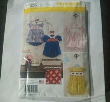 SEWING PATTERN - Sew Baby Clothes Infant Girl Smocked Dress Preemie to 18m 1205
