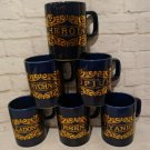 Mid Century Pick Your Poison Mug Set Cobalt Blue Gold Opium Belladonna Arsenic