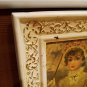 Florence Kroger Victorian Lady in Yellow Umbrella Original Frame pen Denise Vtg