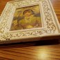 Florence Kroger Victorian Lady in Yellow Umbrella Original Frame pen Denise Vtg
