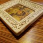 Florence Kroger Victorian Lady in Yellow Umbrella Original Frame pen Denise Vtg