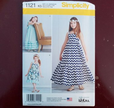 Simplicity 1121 Sewing Pattern Little Sparrow Dresses Girls Sz 7-14 Boho Ruffled