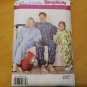 Simplicity 1731 Family One Piece Fleece Pajamas Sewing Pattern Child Adult Sizes