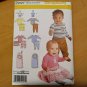 Simplicity Sew Pattern 2291 BABY PANTS BIBS BODYSUIT BUNTING Sz NB 3m 6m 12m 18m