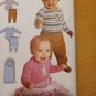 Simplicity Sew Pattern 2291 BABY PANTS BIBS BODYSUIT BUNTING Sz NB 3m 6m 12m 18m
