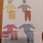 Simplicity Sew Pattern 2291 BABY PANTS BIBS BODYSUIT BUNTING Sz NB 3m 6m 12m 18m