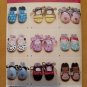 Sewing Pattern Simplicity 2491 Baby Shoes Sizes XS-S-M-L Booties Monkey Bee Bear