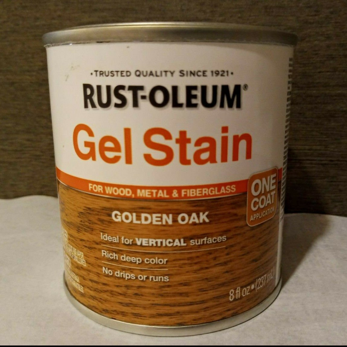 Rust-Oleum 8 Oz GEL STAIN Golden Oak 1 COAT APPLICATION 344615 no drips runs