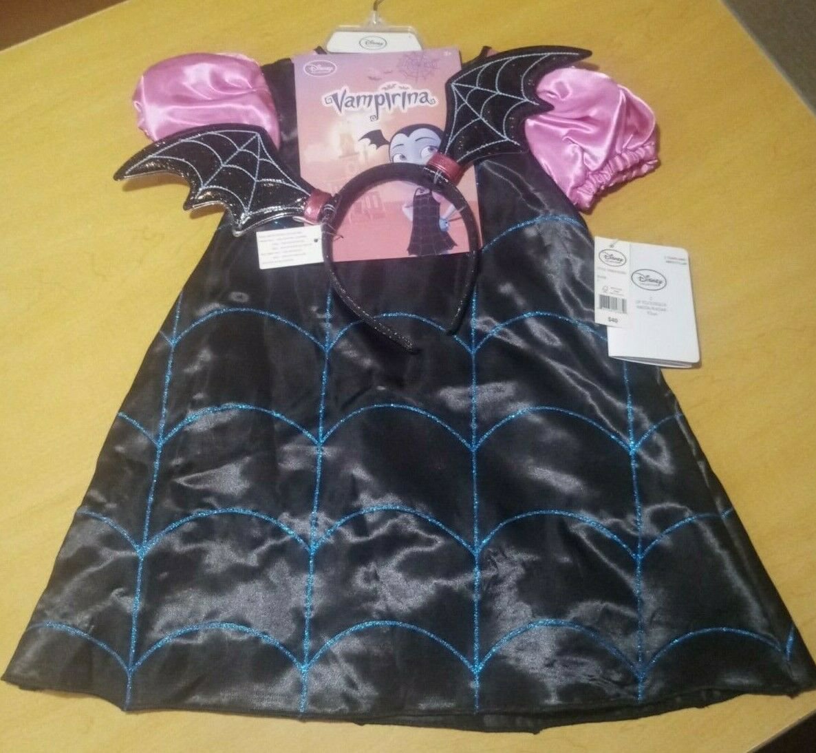 Disney Vampirina Halloween Costume 2+ Baby Girl Toddler Bat Wing Headpiece Flaw
